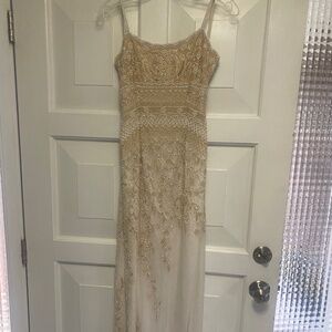 Long beaded formal dress